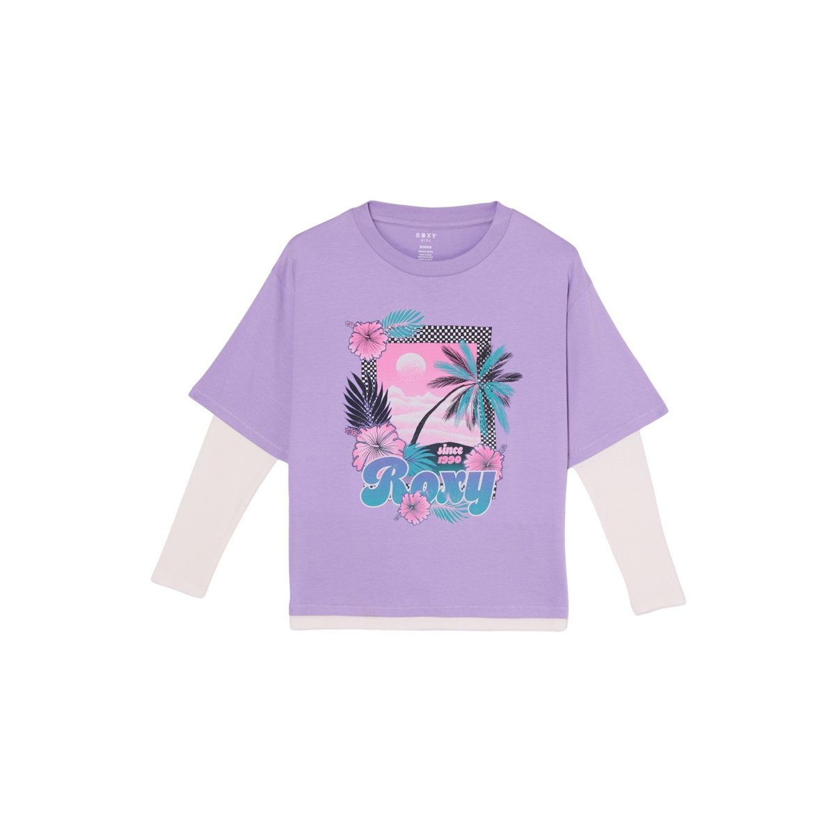 T-shirt oversize à double manche RAIN FALLS. violet viola, ROXY