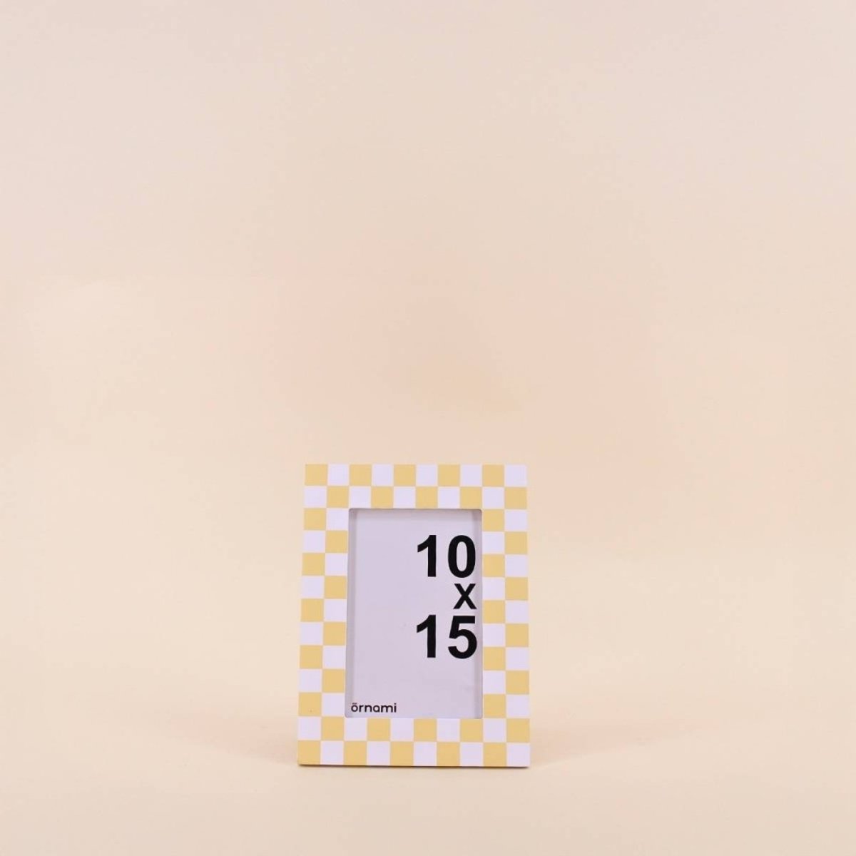 Cadre photo 10x15cm imprimé vichy jaune, ORNAMI