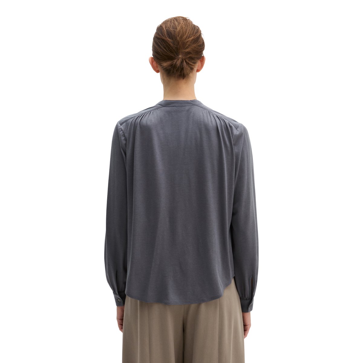Blouse en jersey loose en TENCEL™ Modal gris foncé, MARC O'POLO