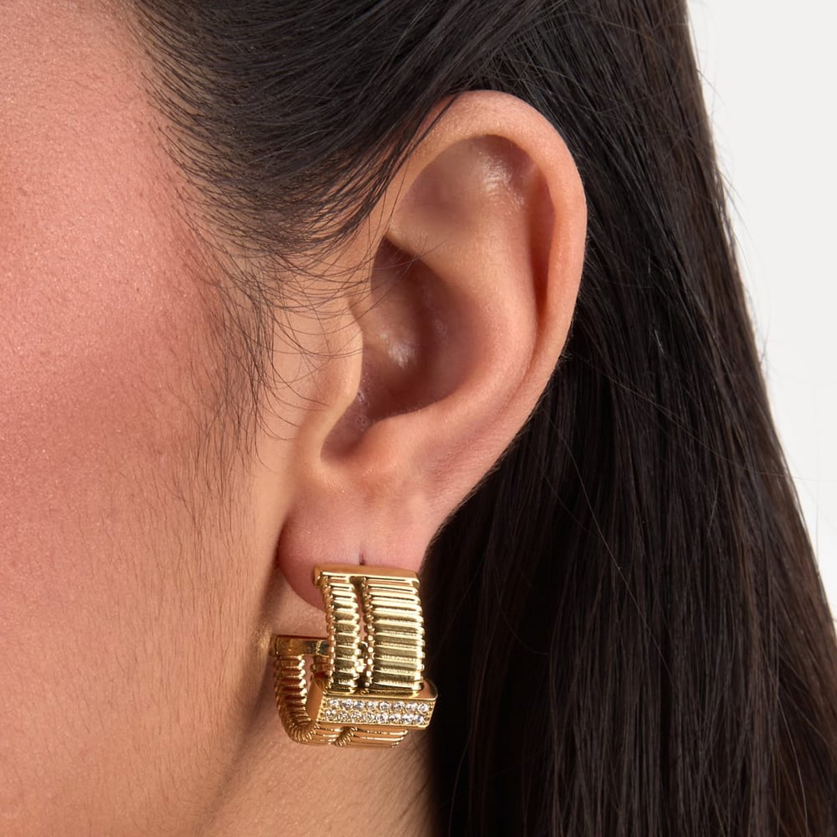 Boucles d'oreilles en Cristal/crystal/steel et Cristal or jaune, MORELLATO