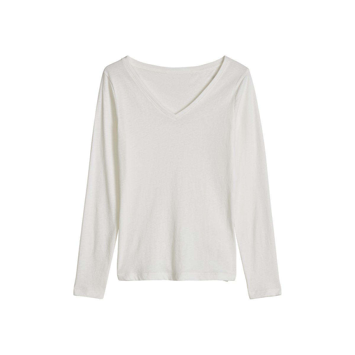T-shirt à manches longues ajusté en jersey à mailles lâches blanc, MARC O’POLO DENIM