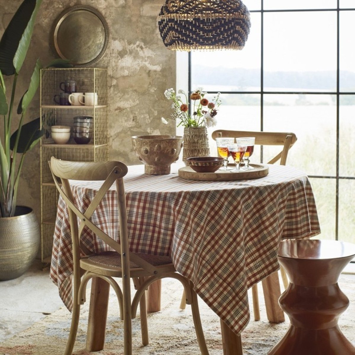 Nappe coton carreaux jaune, MADAM STOLTZ