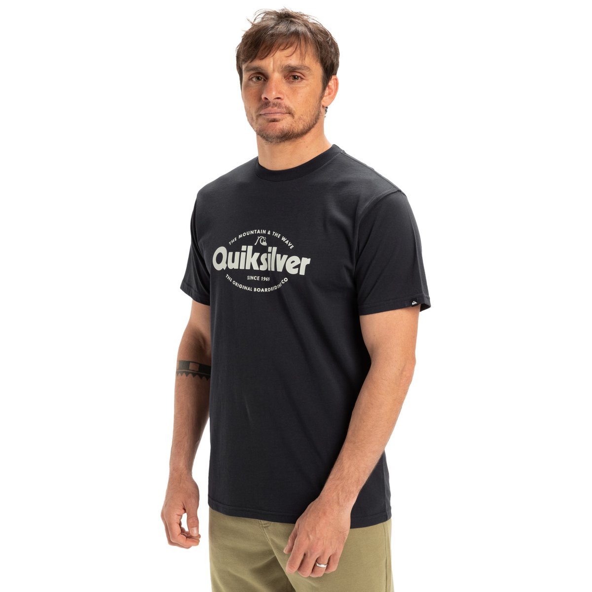 T-shirt manches courtes gros logo bleu dark navy, QUIKSILVER