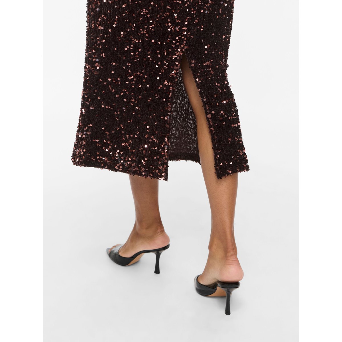 Jupe Mi-Longue marron - coffee bean1, VILA