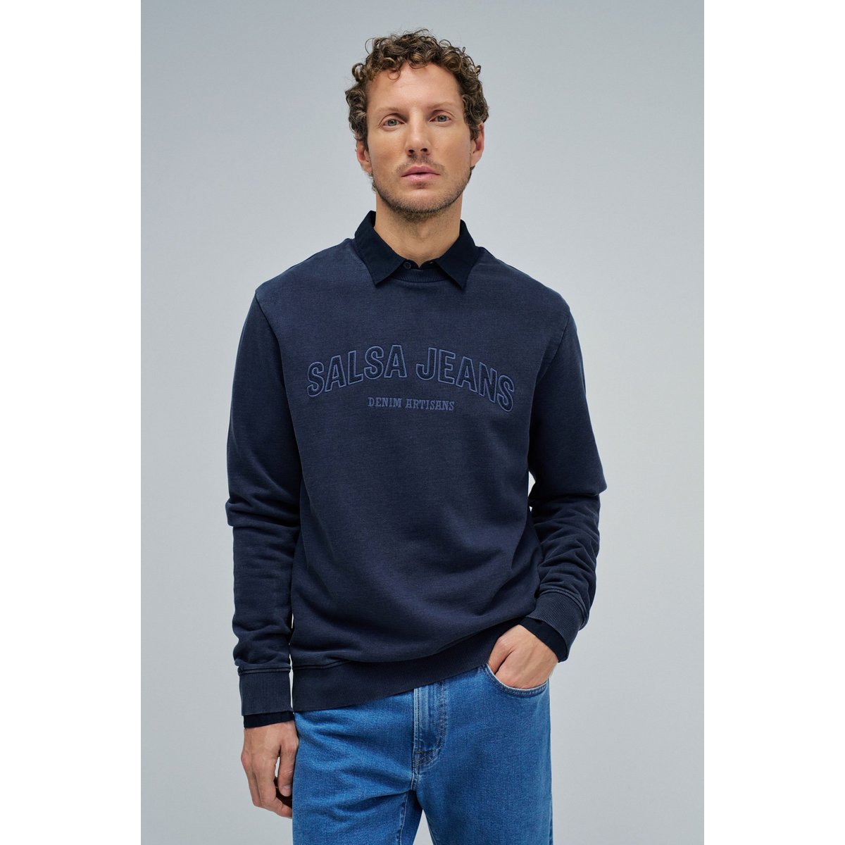 SWEATSHIRT AVEC BRANDING bleu foncé, SALSA JEANS