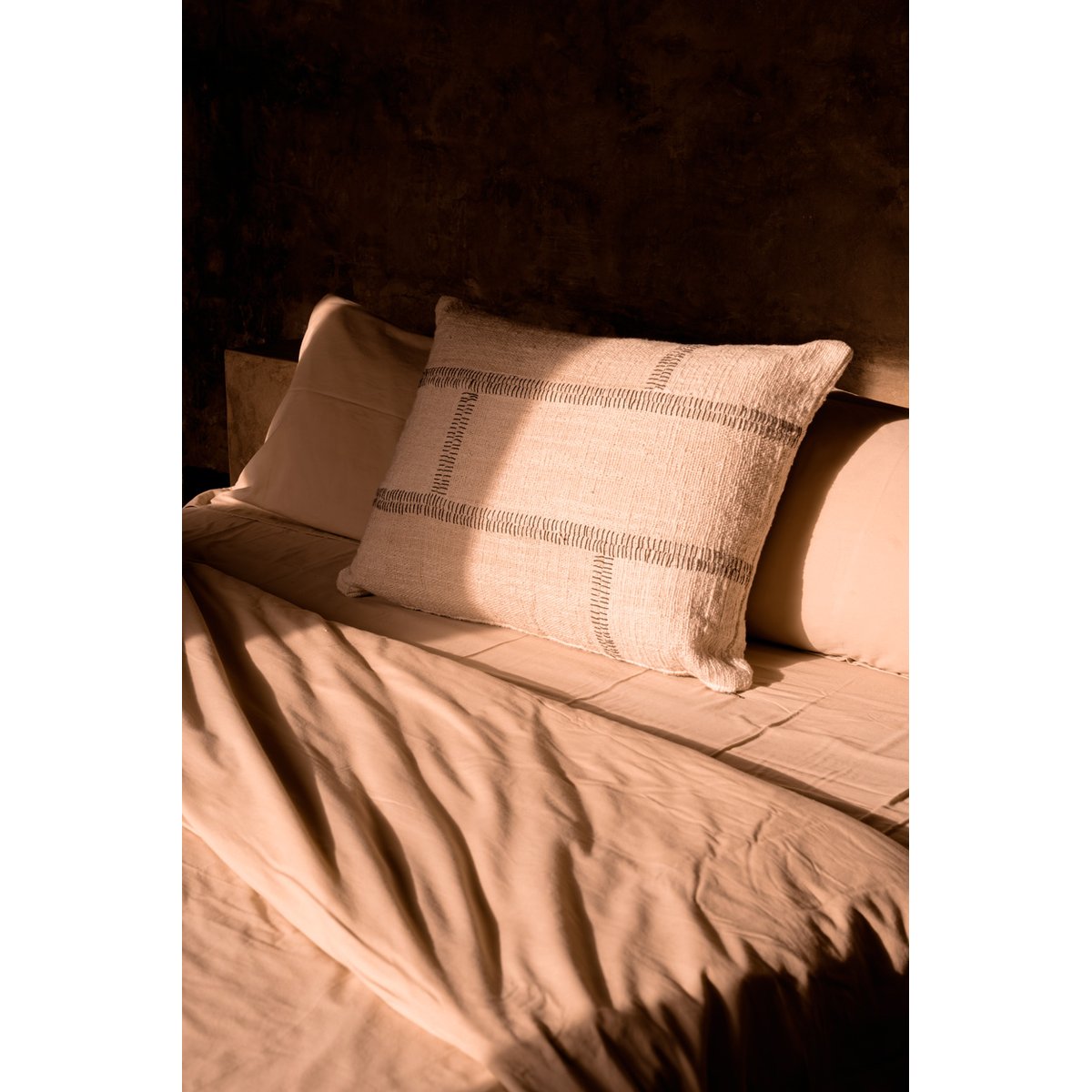 Housse de coussin en coton STONEPATH crème naturelle, BAZAR BIZAR