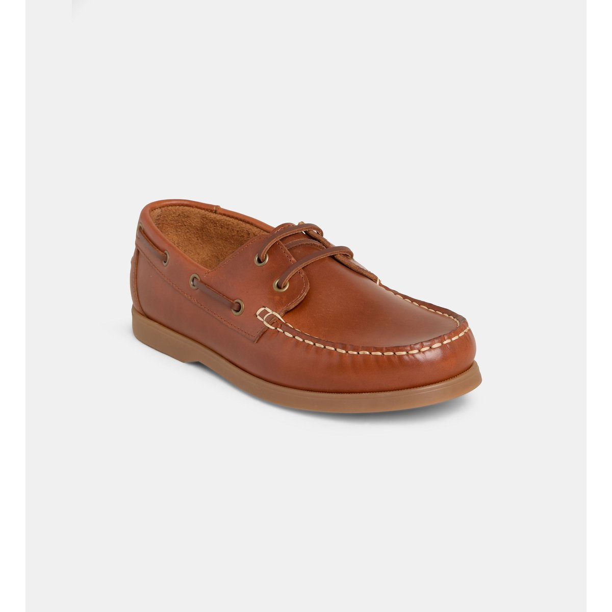 Chaussures bateau blondie cuir cognac, GALERIES LAFAYETTE
