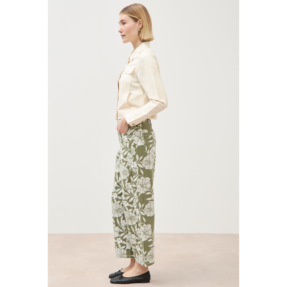 Veste courte boutonnée ecru, BONOBO