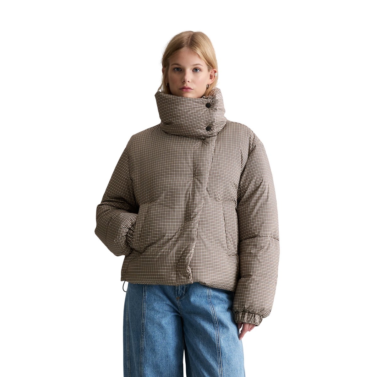 Veste matelassée à motifs, coupe classique avec une surface hydrofuge marron, MARC O’POLO DENIM