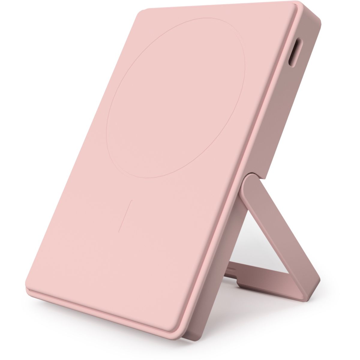 Batterie externe 5000 mAh Qi2 MagSafe avec bequille rose couleur unique, CASYX