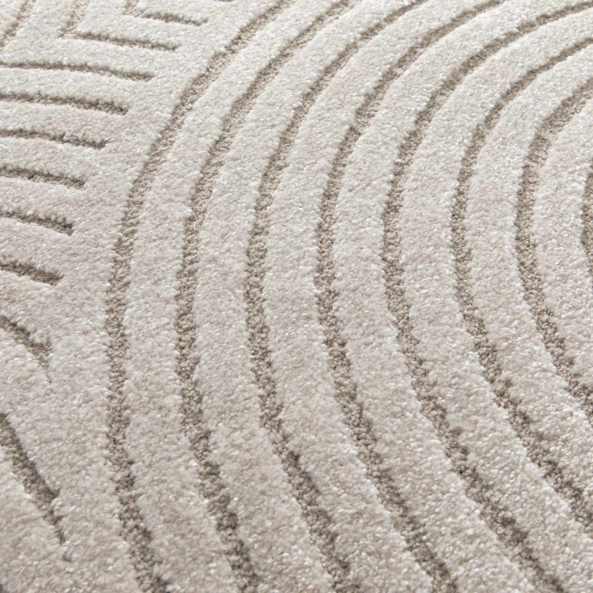 Tapis contemporain à motif géométrique- ESTEBAN beige, DRAWER