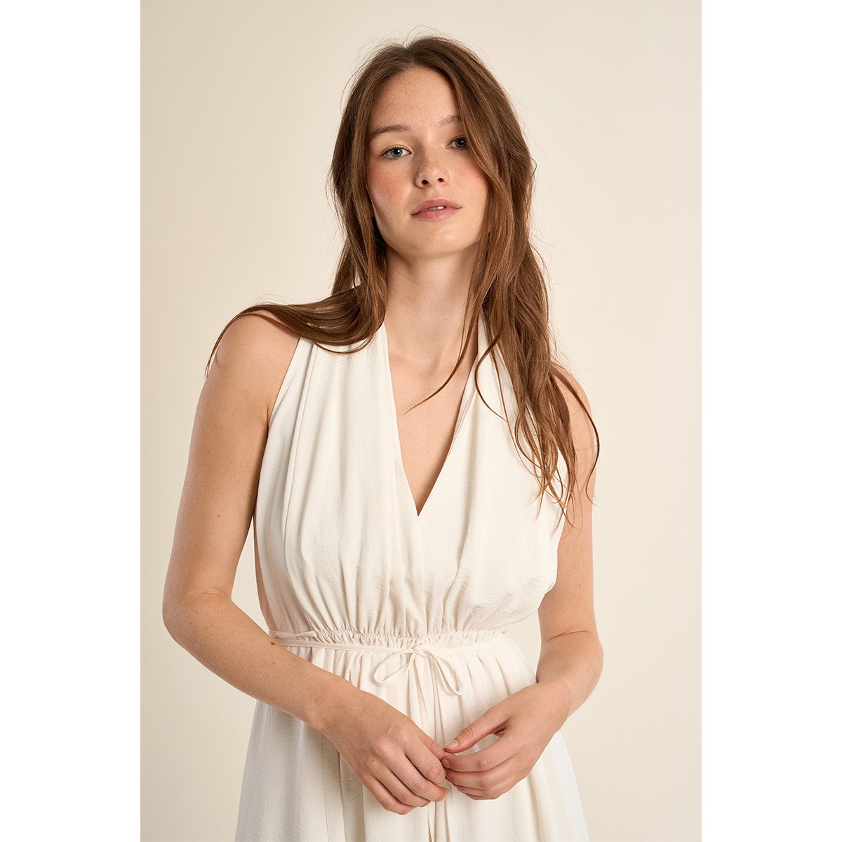 Robe courte sans manches, asymétrique blanc, MOLLY BRACKEN