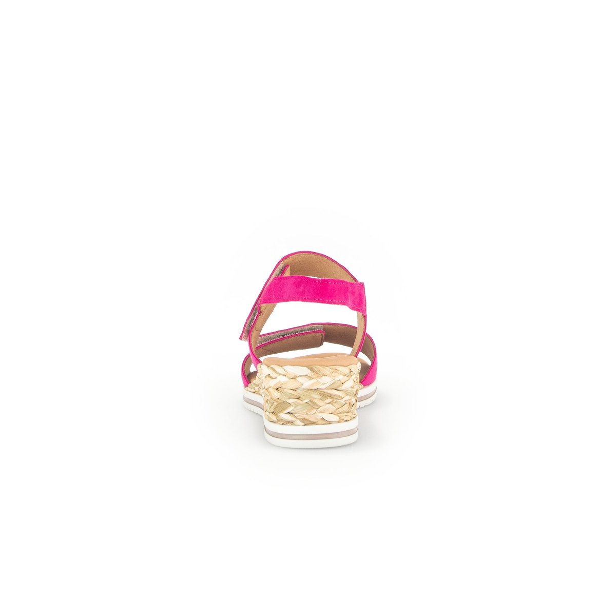 Sandales en cuir velours à talon compensé pink velours, GABOR