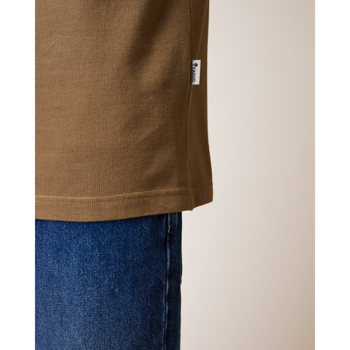 T-shirt en maille camel, FAGUO