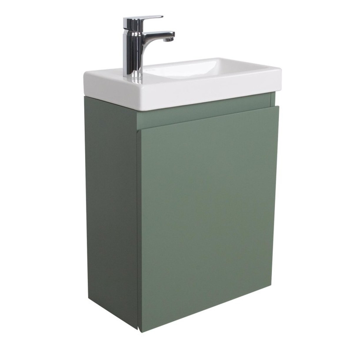 Meuble lave-mains + robinet noir LISA vert, MOB IN
