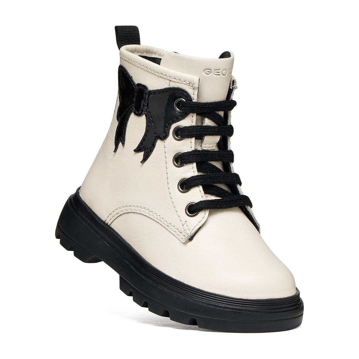 Bottines B KIDDARTAH ivoire clair/noir, GEOX