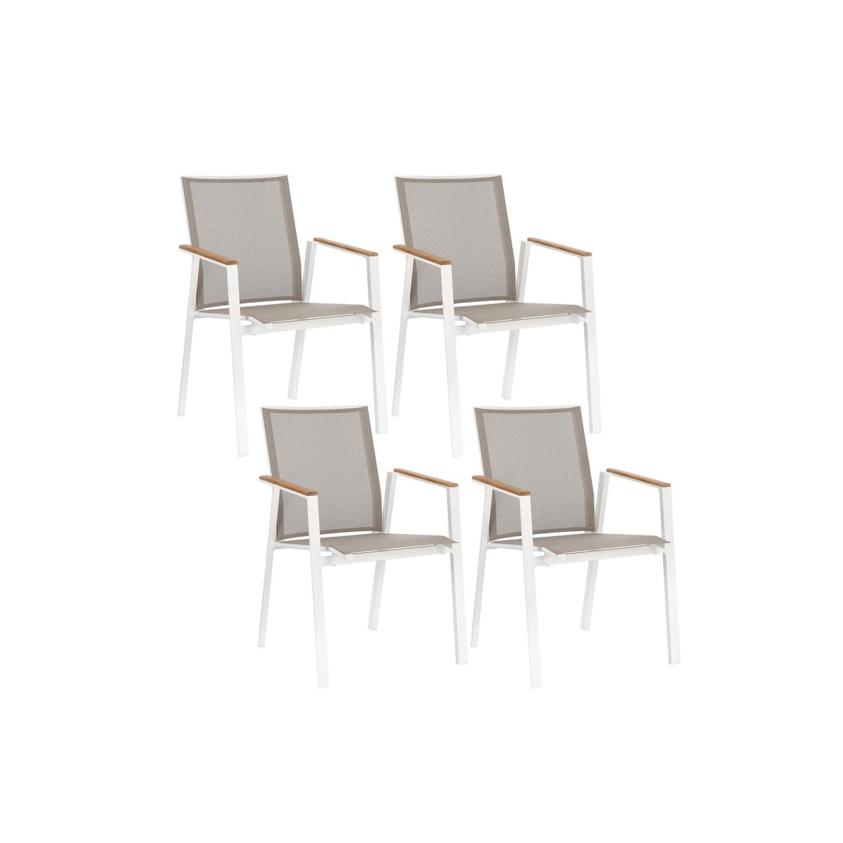 Chaises de jardin empilables en aluminium (lot de 4) - KERVER blanc, HELLIN, DEPUIS 1862