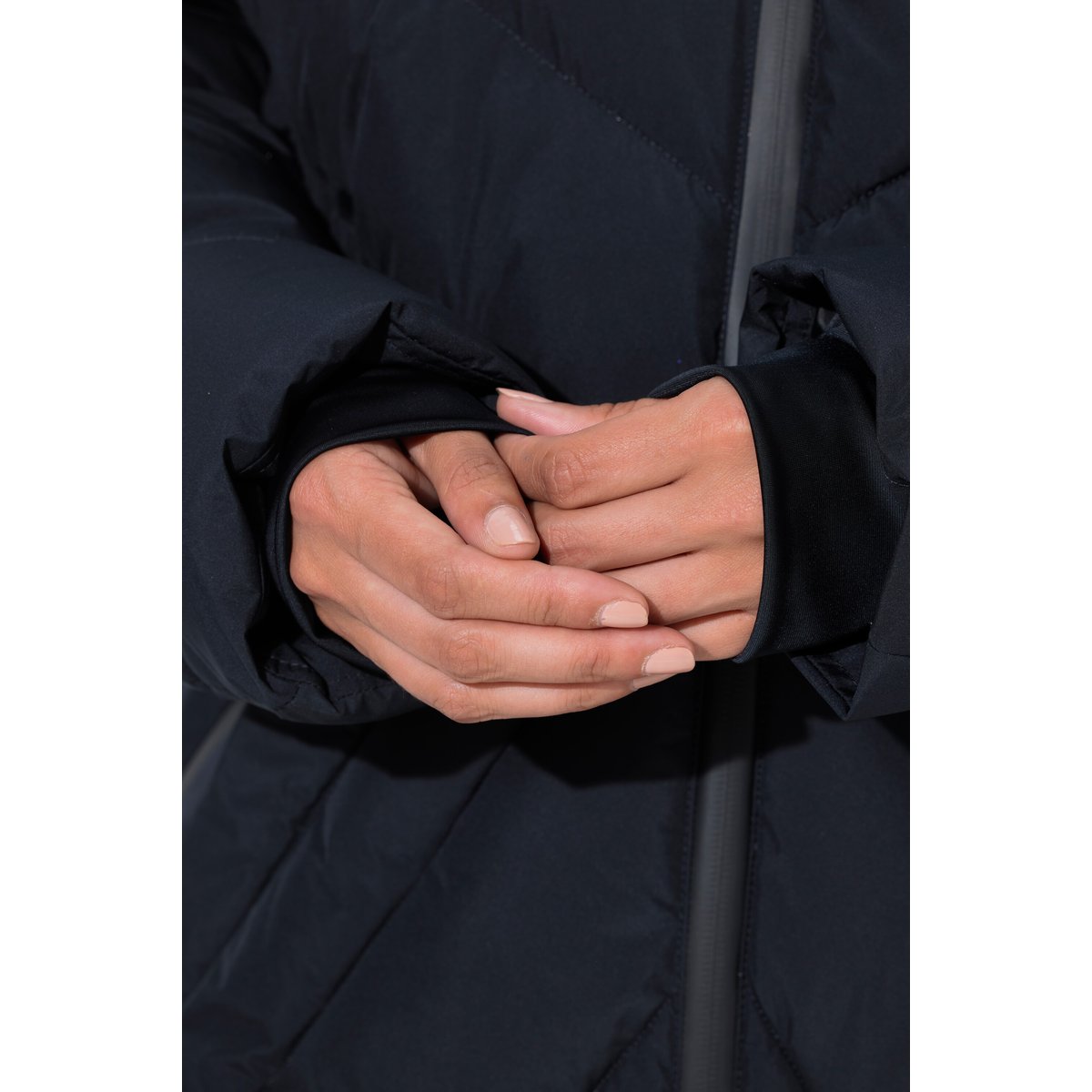 Veste matelassée longue HYPRAR, capuche noir, ULLA POPKEN