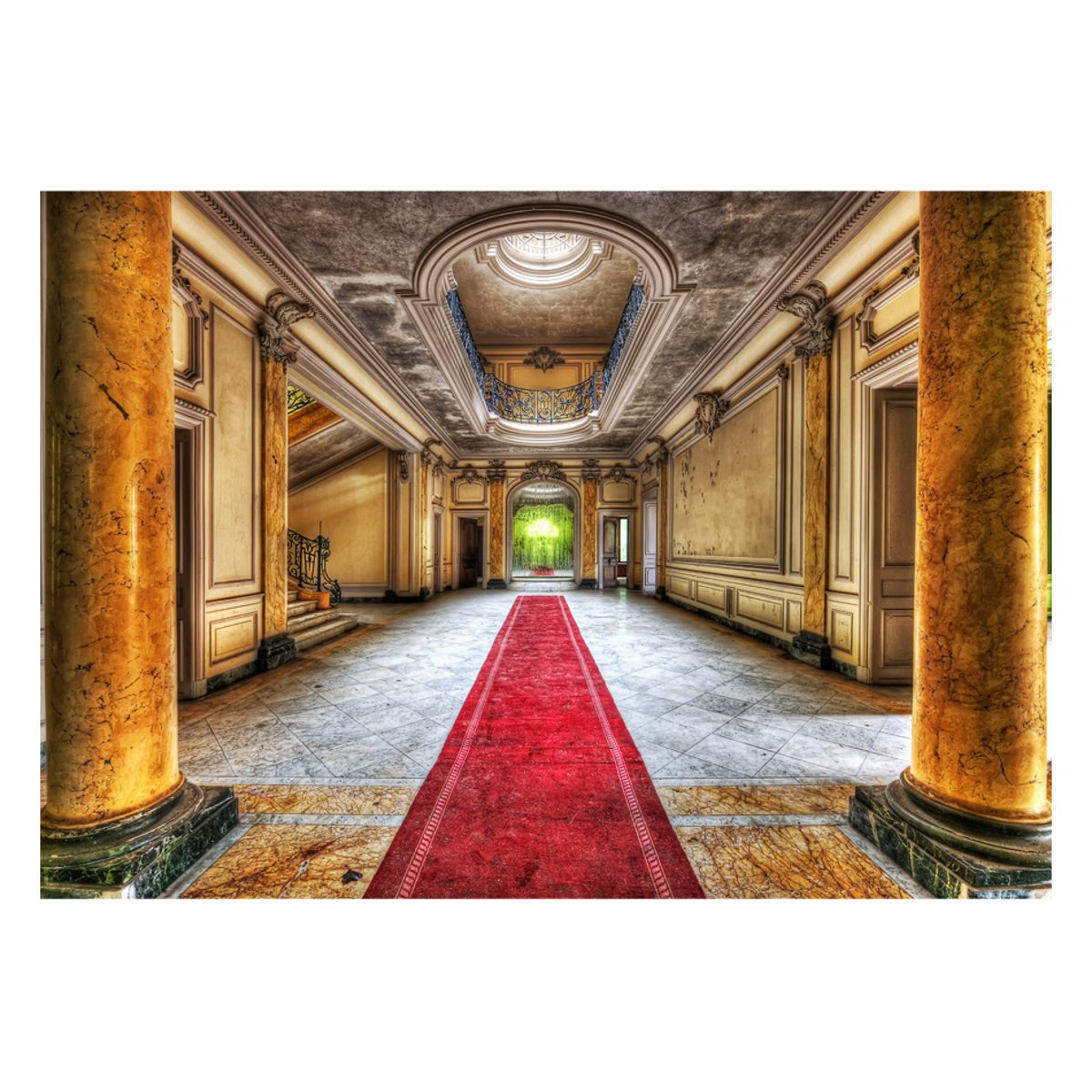 Papier peint intissé panoramique 3D et Perspective Mystery marble beige, EDEN