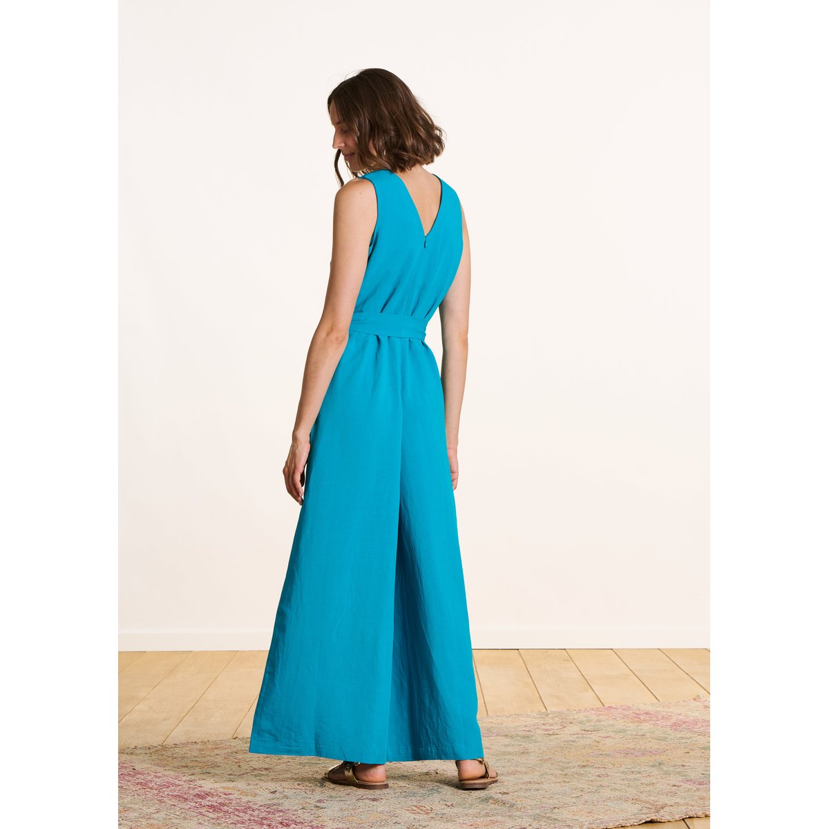 Combinaison pantalon sans manches turquoise, LA FEE MARABOUTEE