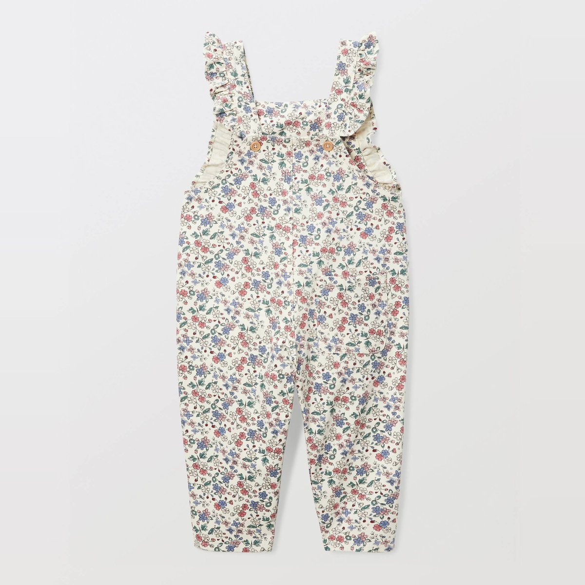 Salopette longue imprimée en coton BIO GOTS naturel, BOUT'CHOU