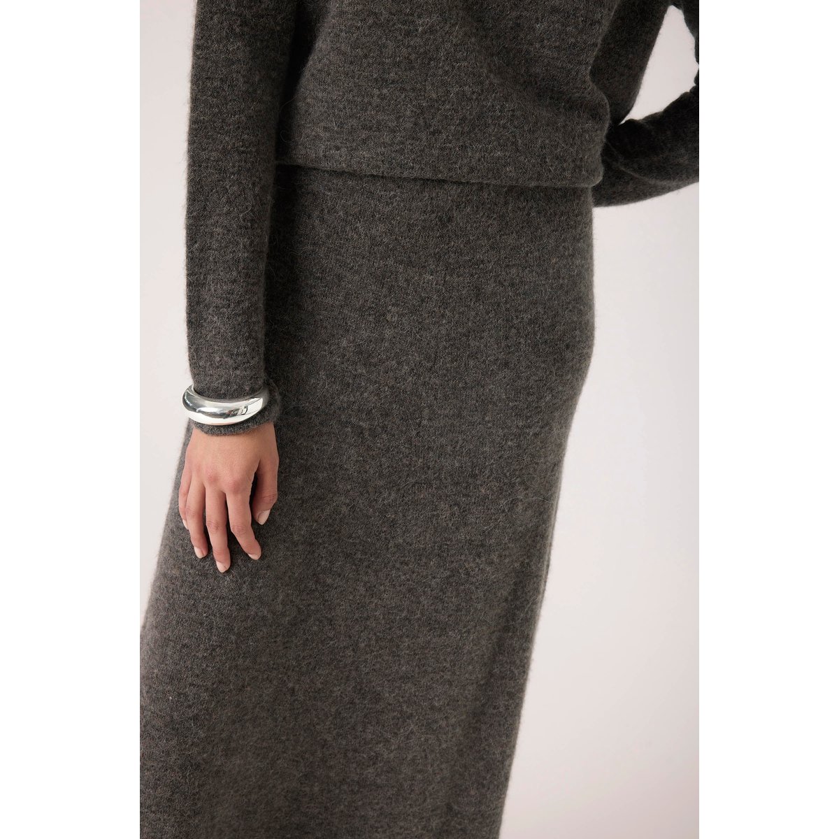 Jupe gris dark grey melange, SOAKED IN LUXURY