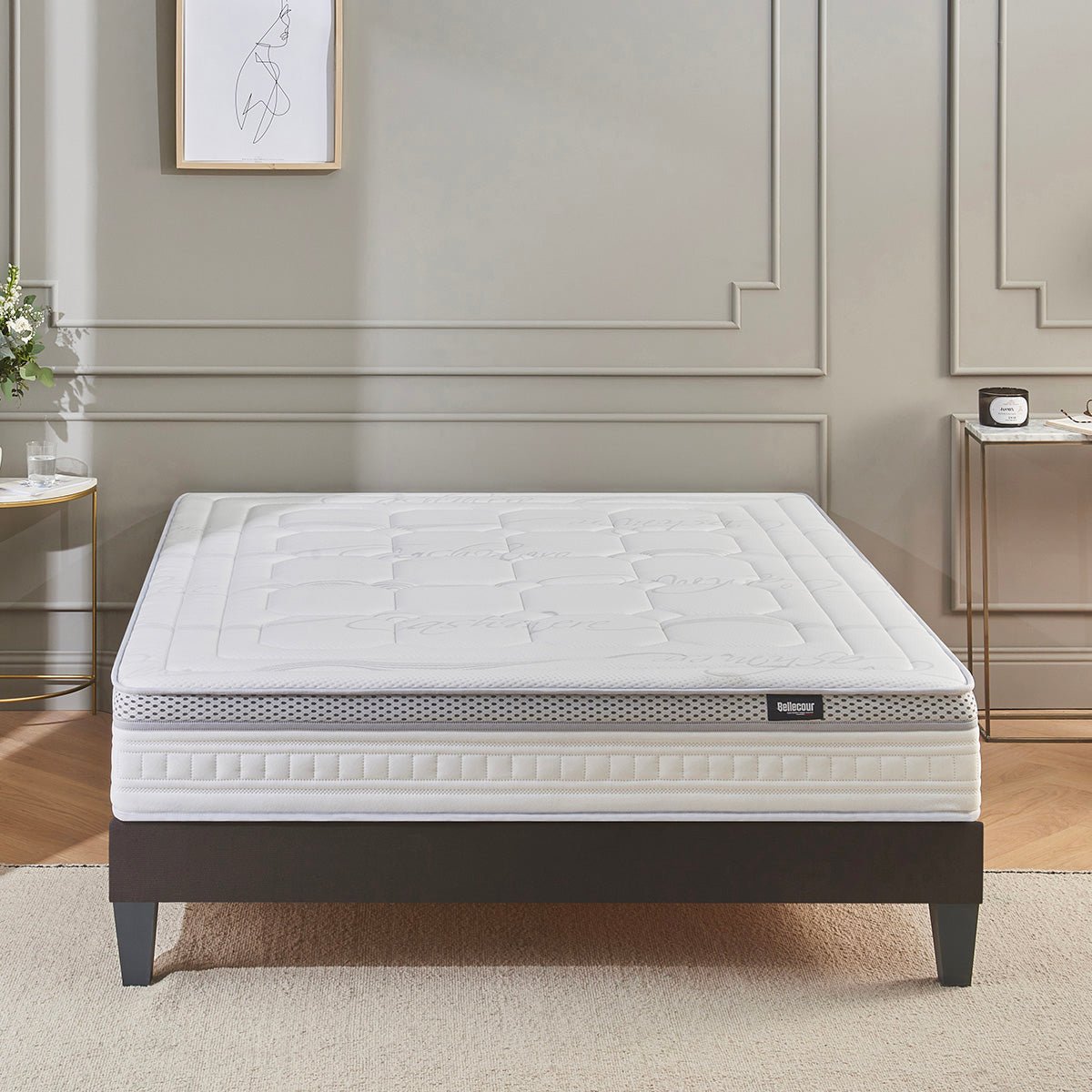Matelas Hybride 28 cm CONCORDE II - 90x190 cm blanc, BELLECOUR