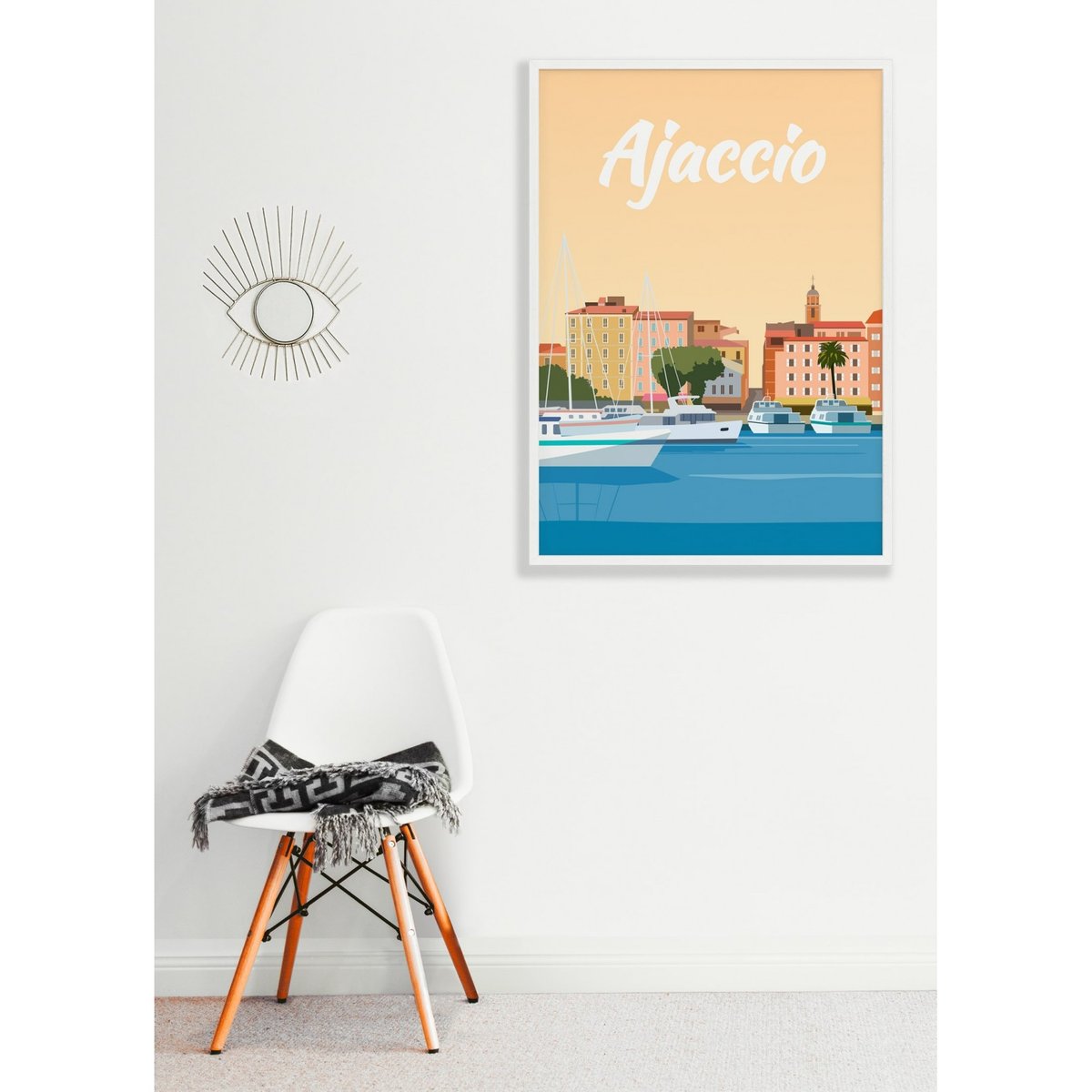 Affiche ville Ajaccio 2 blanc, L'AFFICHERIE