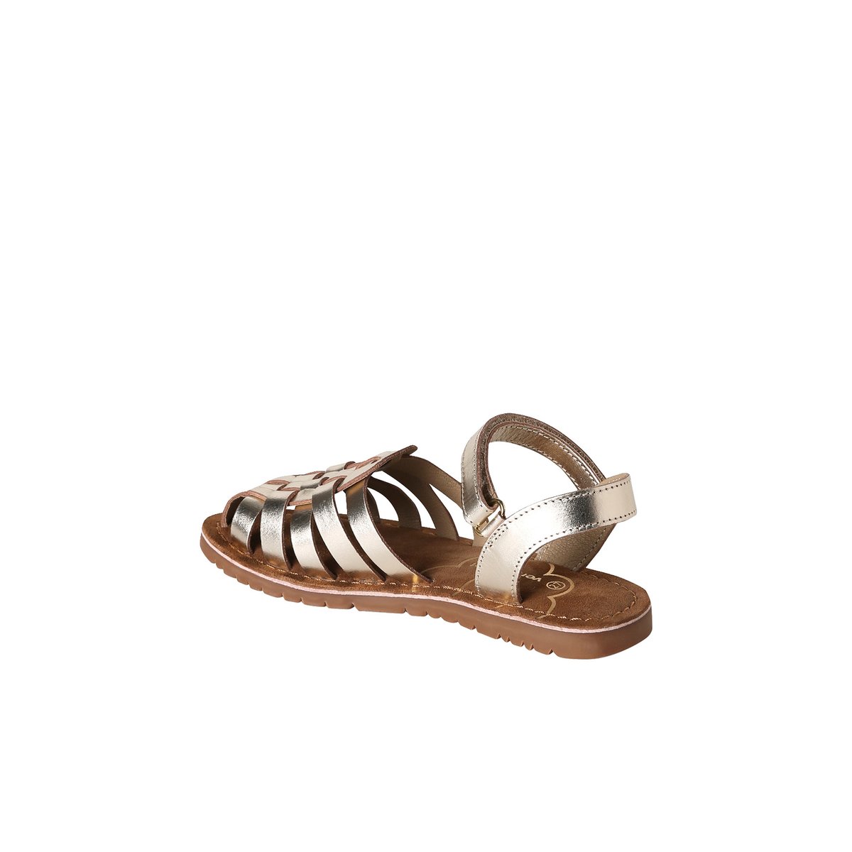 Sandales scratchées cuir collection maternelle or, VERTBAUDET