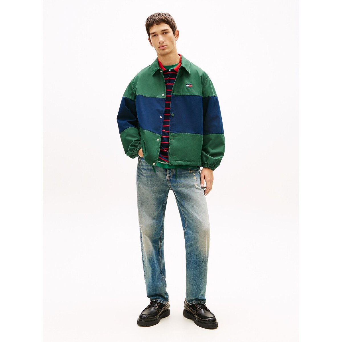 Veste surchemise vert pin, TOMMY JEANS