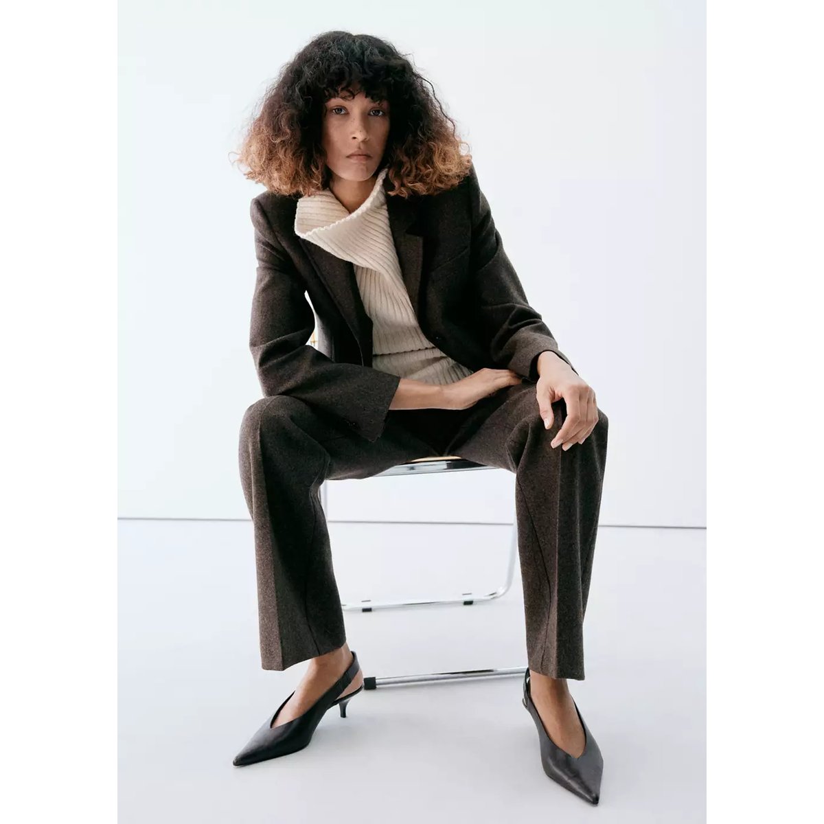 Veste laine slim-fit marron, MANGO