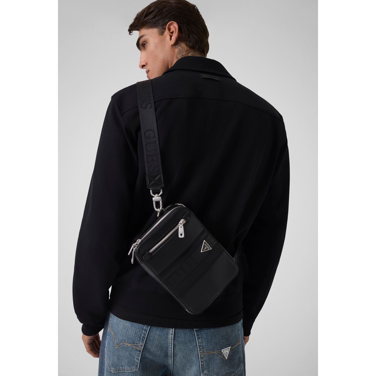 Sac Bandoulière Torino noir, GUESS