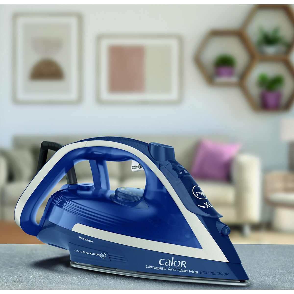 Fer à vapeur Ultragliss Anticalc Plus FV6830C0 bleu/argent, CALOR