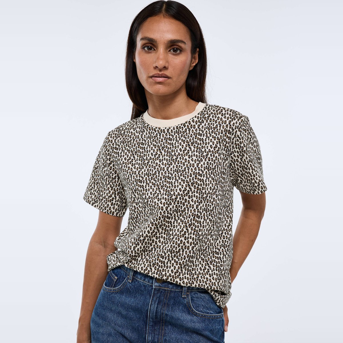 T-shirt manches courtes imprimé en coton BIO GOTS parchemin, MONOPRIX