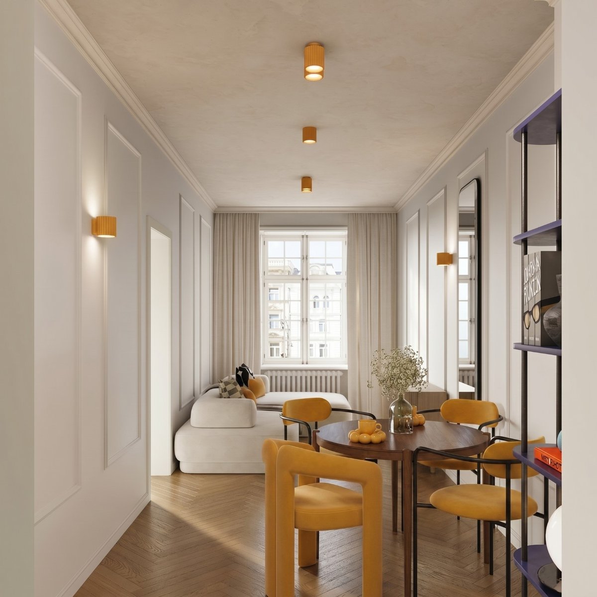 Plafonnier Aluminium Jaune GU10 2 AURA jaune, EDEN