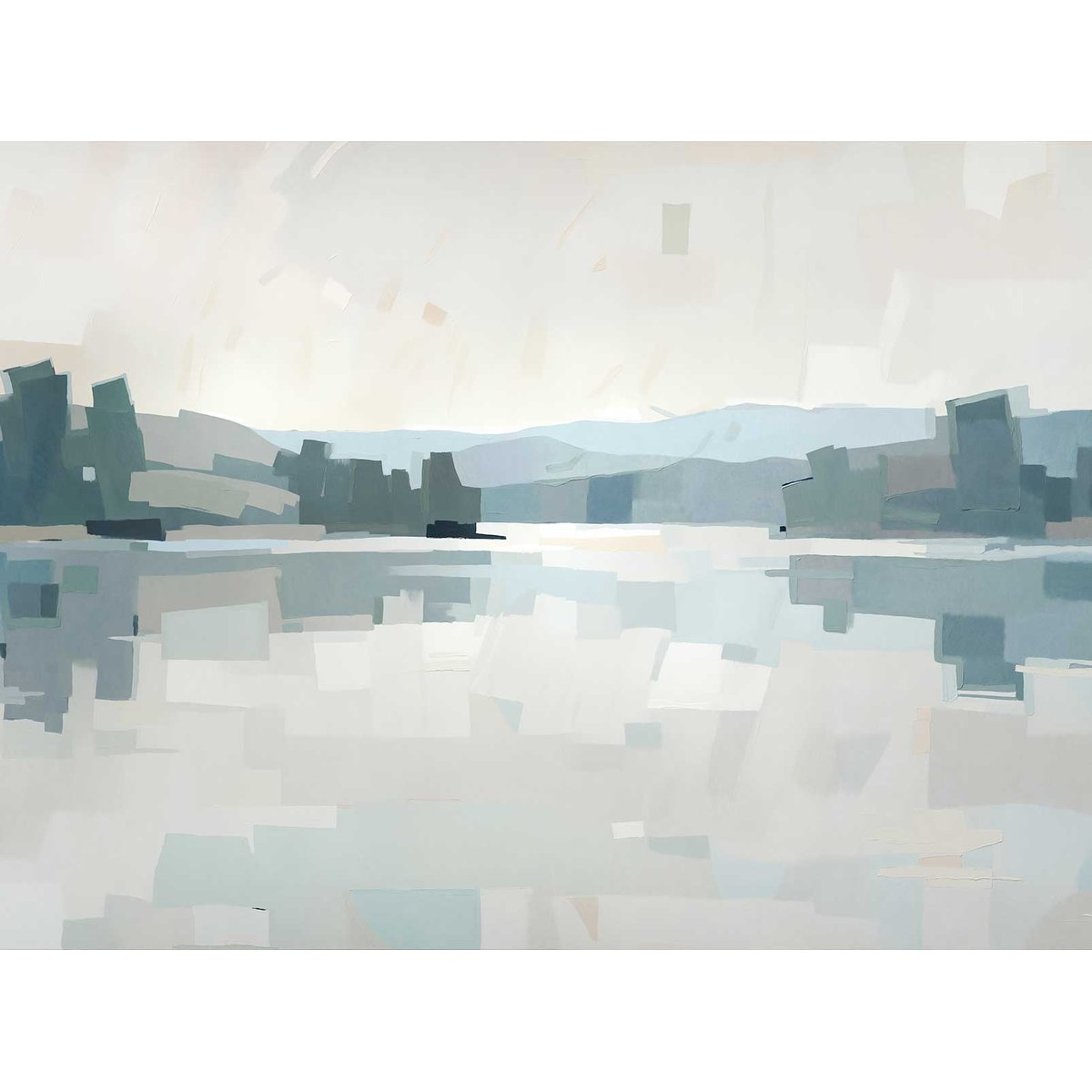 Papier peint Lumière lacustre bleu & gris bleu, HEXOA