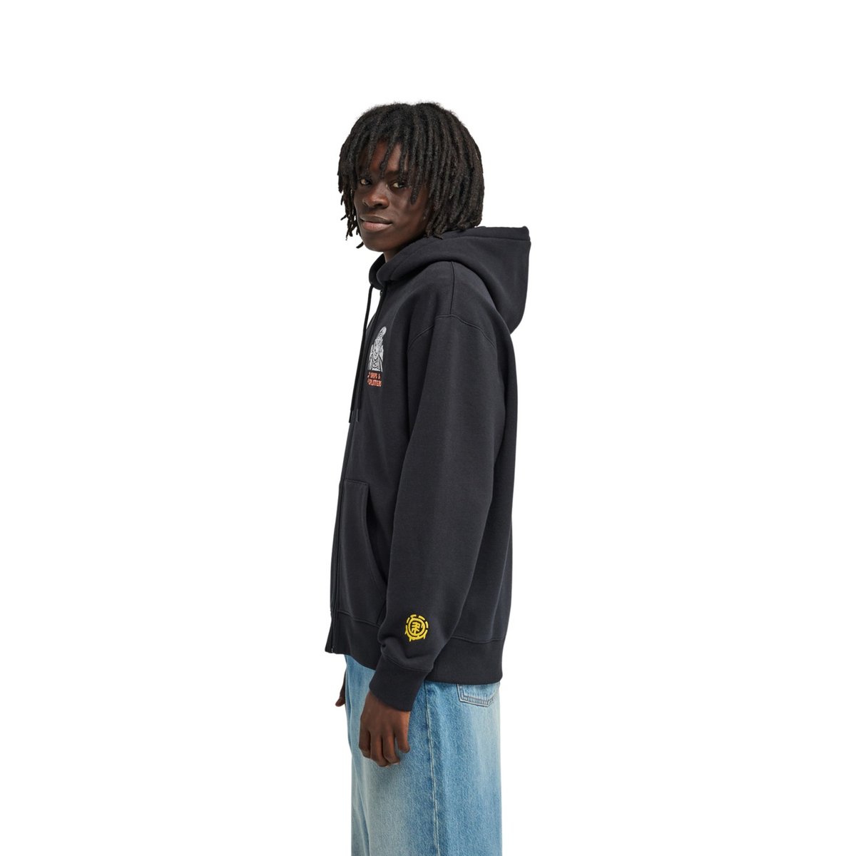 Sweat capuche zippé TIMBER MONKEY noir flint black, ELEMENT
