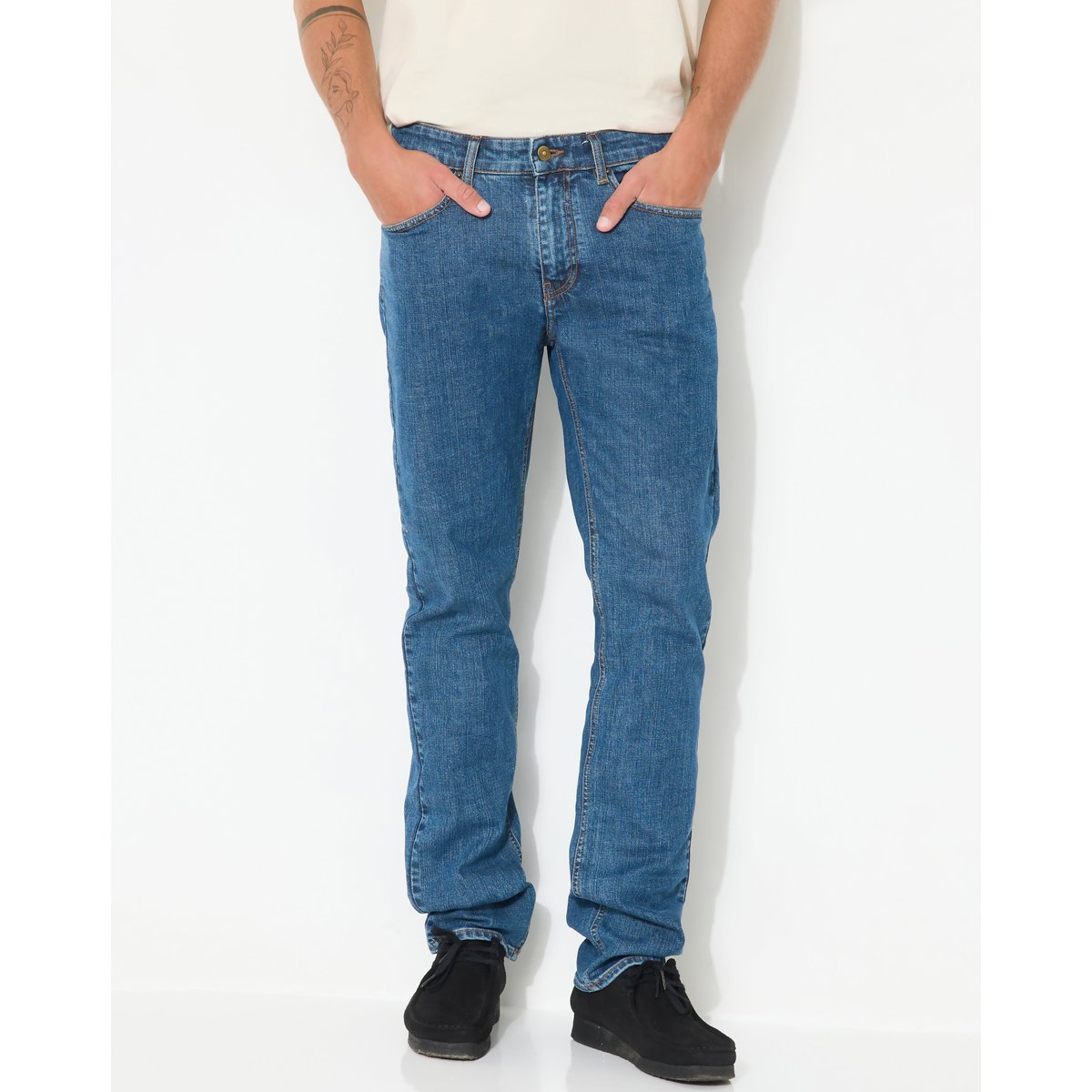 Jean droit en coton STRAIGHT gris, CHEVIGNON