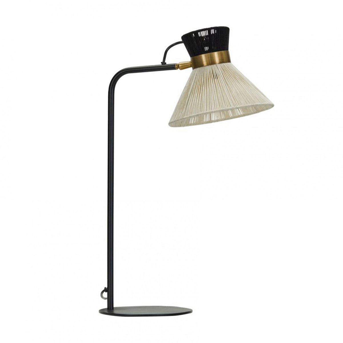 Lampe de table Cord noir, beige, laiton, HOUSE DOCTOR