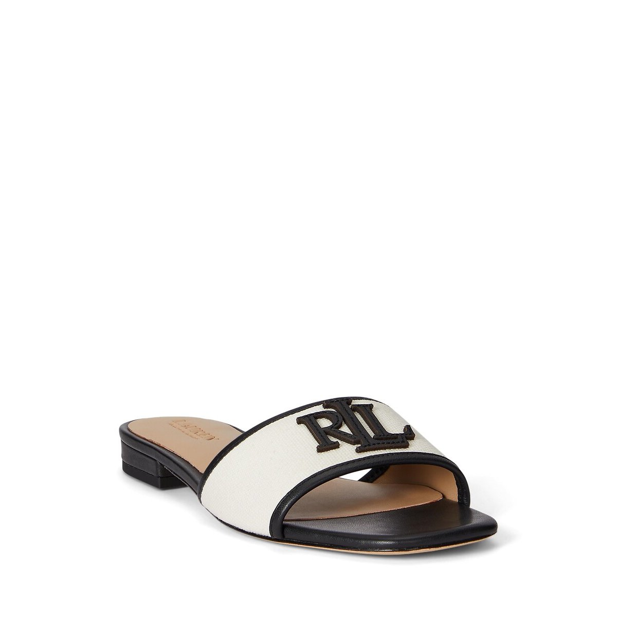 Mules plates Everley blanc/noir, LAUREN RALPH LAUREN