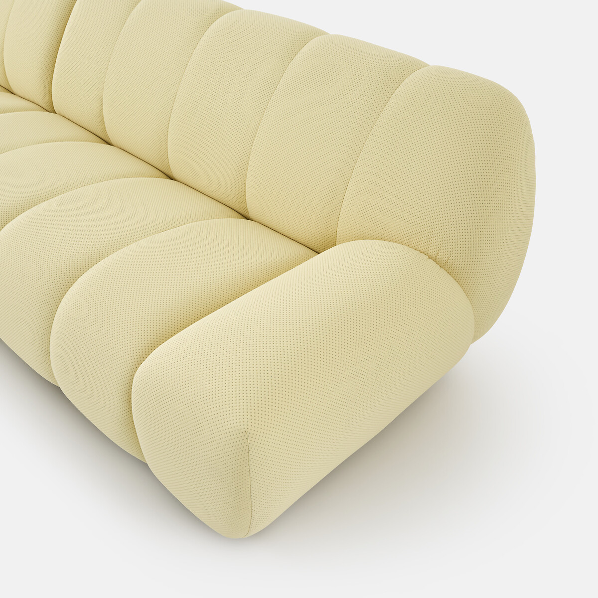 Canapé d'angle gauche, 4 places, en tissu matelassé, NURIA jaune, LA REDOUTE INTERIEURS