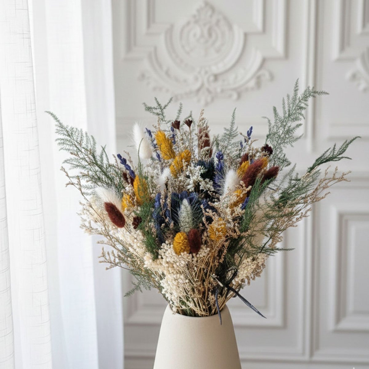 Bouquet de fleurs séchées Billy Taille S bleu, RECONCILIATION VEGETALE