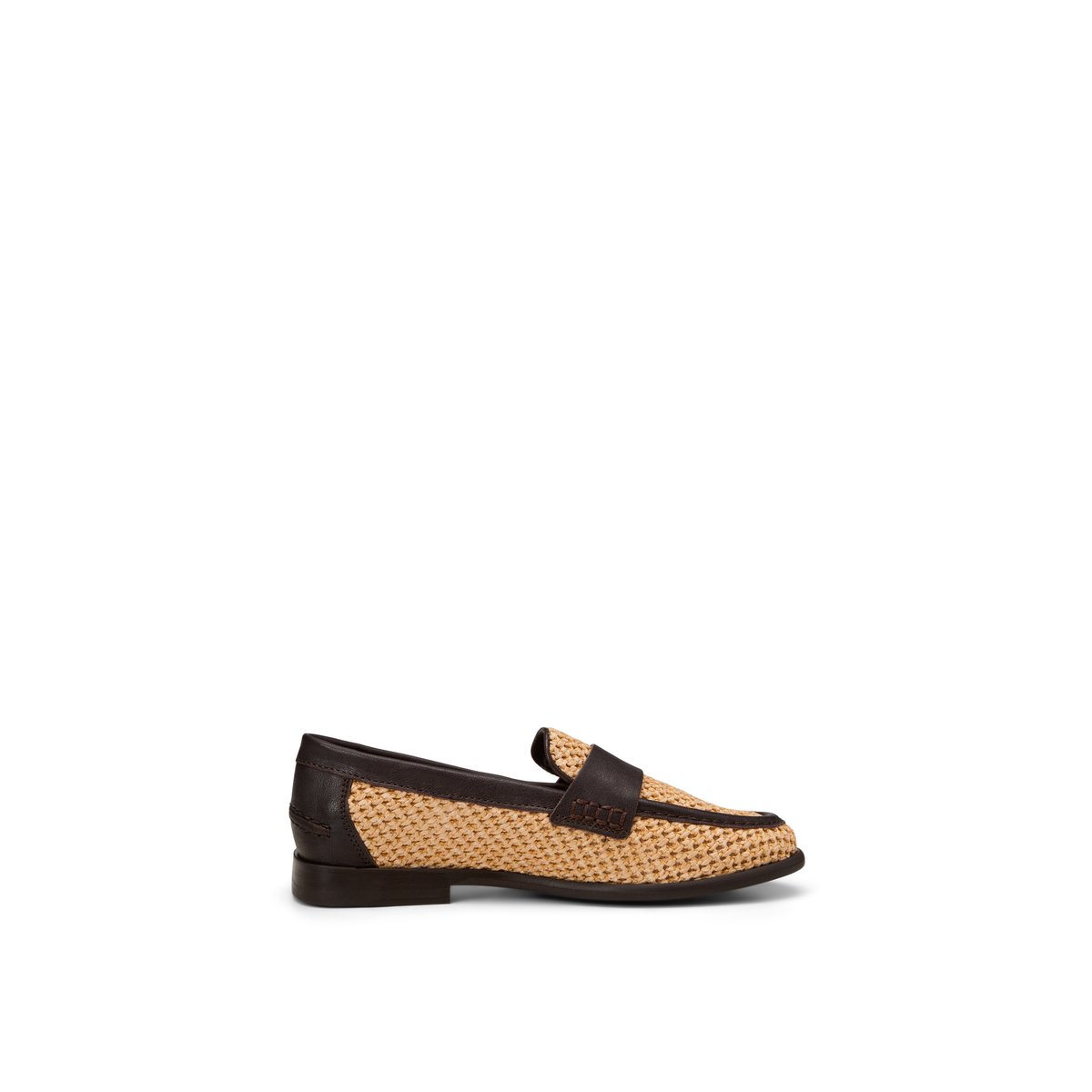 Loafer modèle Fiona en raphia aéré avec du cuir marron, MARC O'POLO