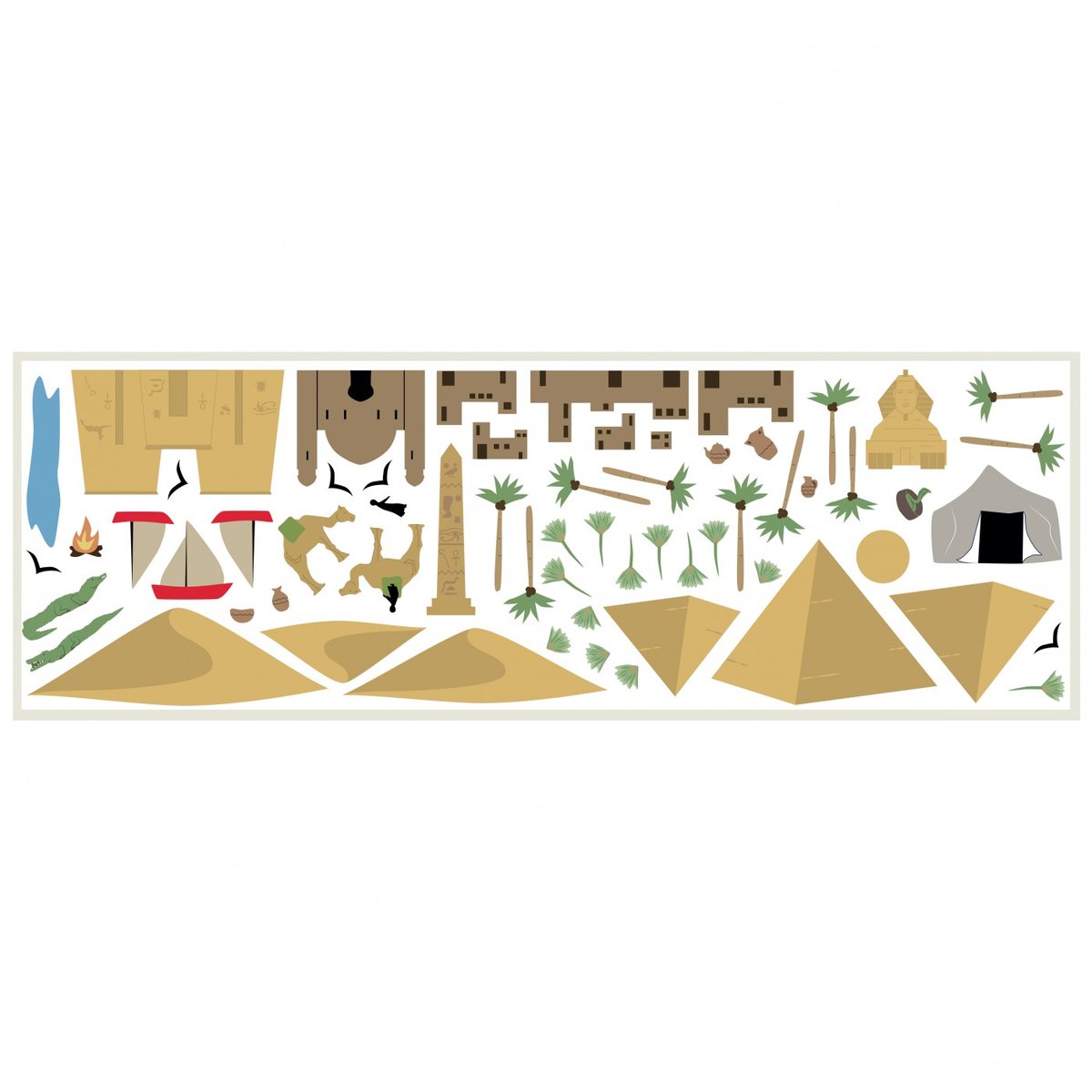 Sticker Mural Grande Frise Le Long du Nil 6m multicolore, ARCHIV