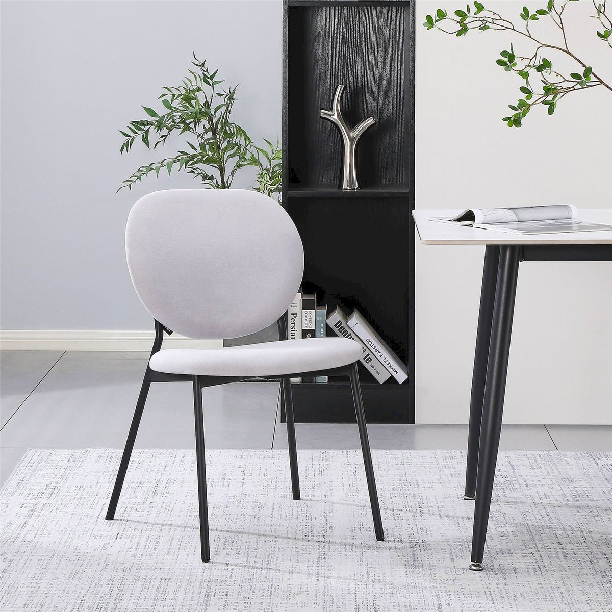 Chaise tapissée chenille collection BROCTALM gris clair chenille enjoy new lux, RECOLLECTION
