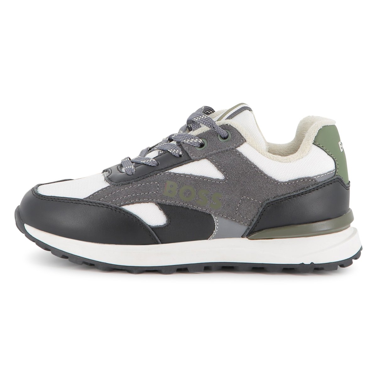 Sneakers stringate black, BOSS KIDSWEAR