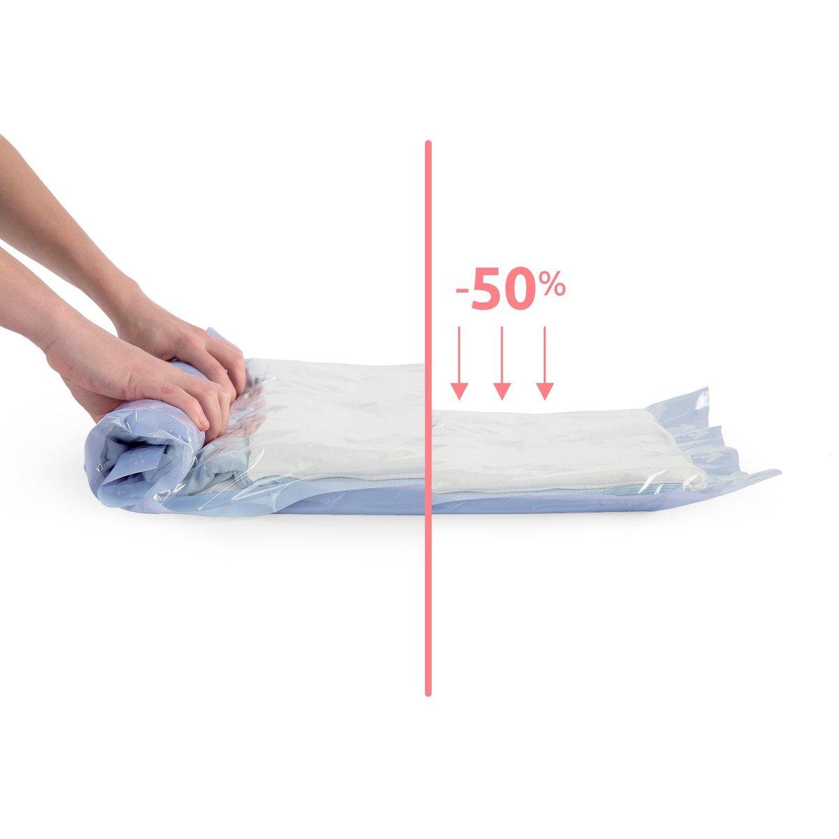 COMPACTOR - Lot 6 sacs sous vide de voyage ROLL-UP - 35 x 0 x H.50 cm - Bleu violet, COMPACTOR