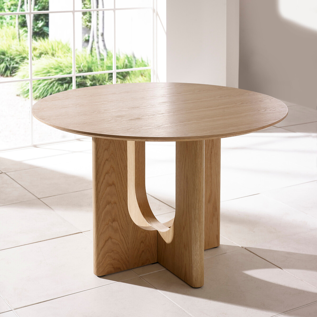 Calista Round Wood Dining Table (Seats 4) natural oak, SO'HOME