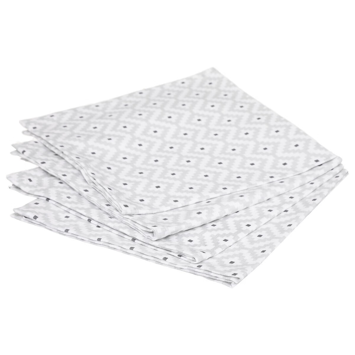 Lot de 4 Serviettes de table Graphique gris, EDEN