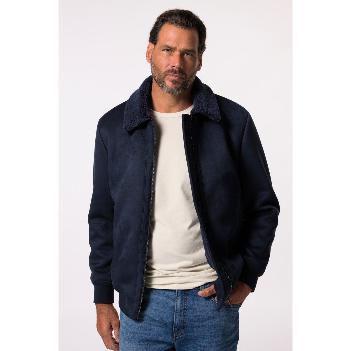 Bombers en similicuir bleu marine, JP1880